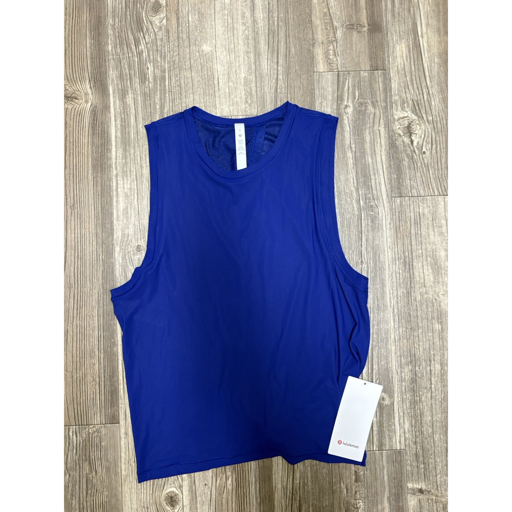 Lululemon In the Open Tank Larkspur Blue Open Back Athletic Top Womens M NWT - Picture 3 of 8